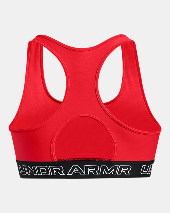 Women's Armour® Mid Padless Sports Bra, Red, pdpMainDesktop image number 11